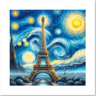 Eiffel Tower Starry Night - Beautiful Iconic Places Posters and Art